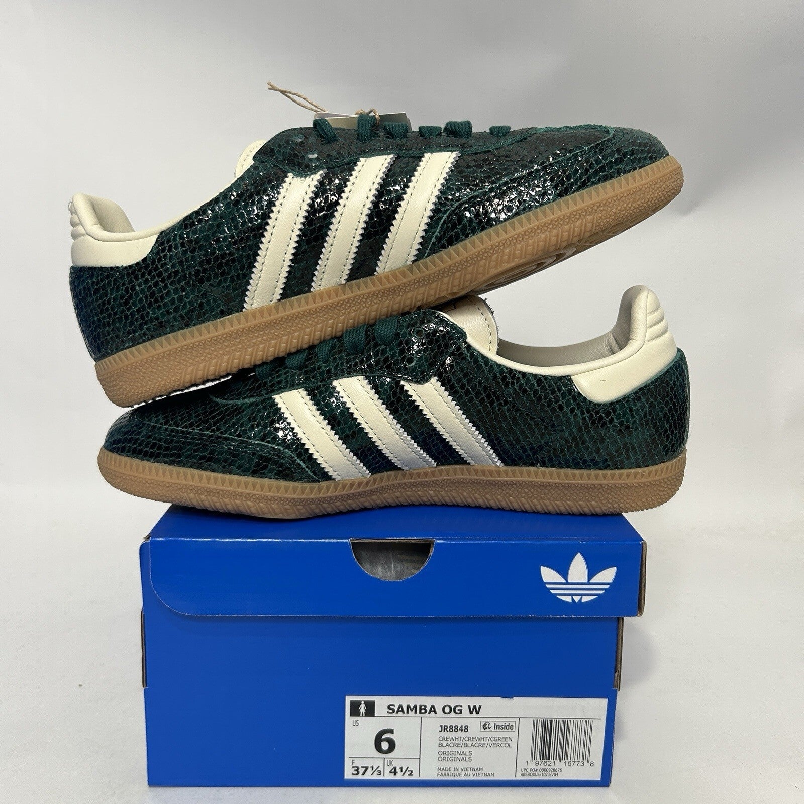 adidas Samba OG Snakeskin Pack - “Collegiate Green” JR8848 Women’s 6 New