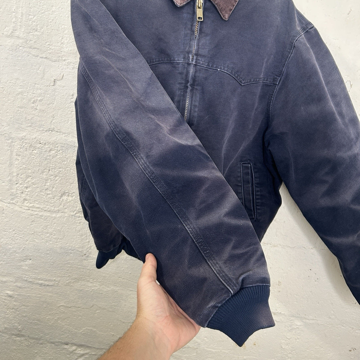 Vintage Faded Carhartt Quilted Santa Fe Jacket “Midnight Blue”