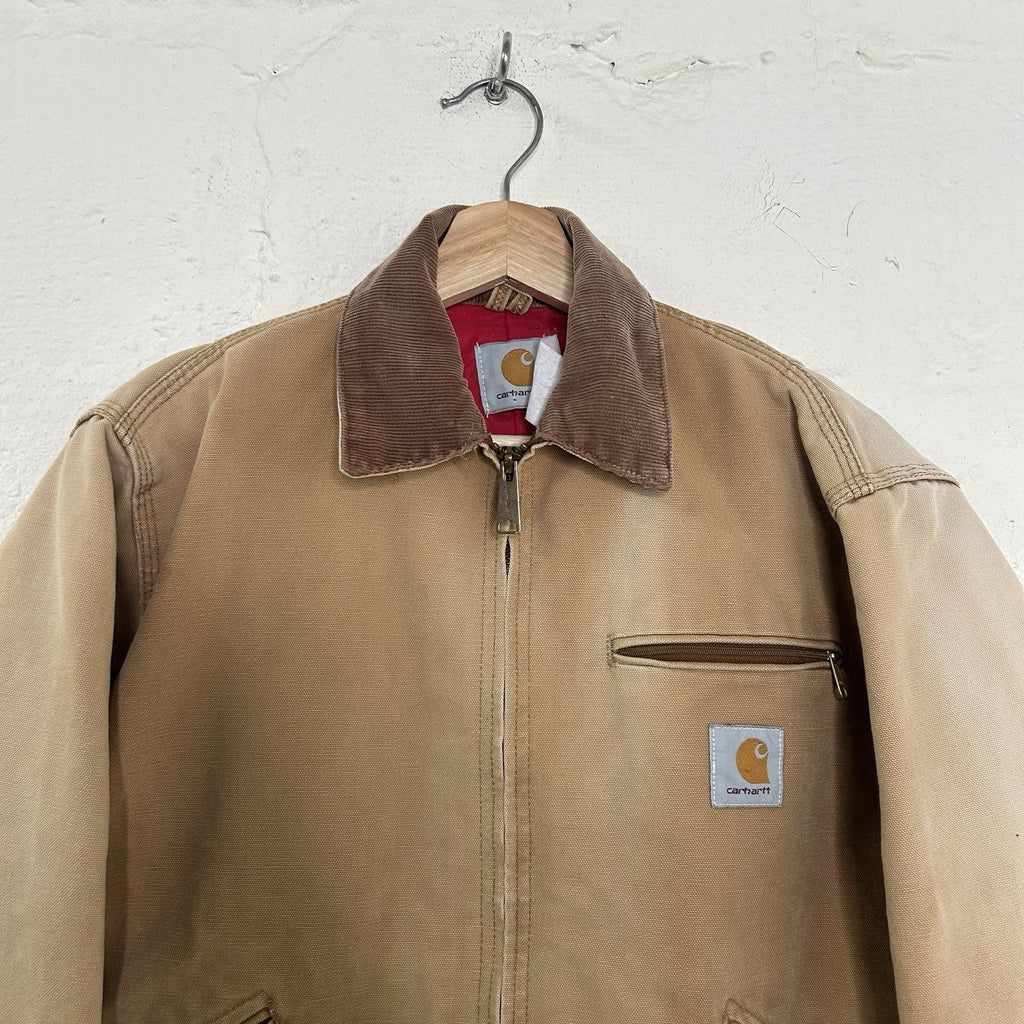 Vintage Faded Carhartt Quilted Detroit Jacket “Tan Red” 6QLJ
