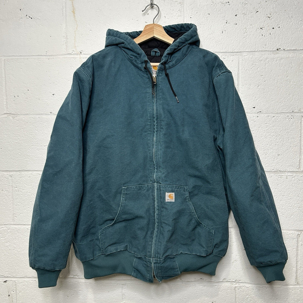 Y2K Carhartt Quilted Hooded Active Jacket “Dark Teal” WJ130-443 Women’s 2XL