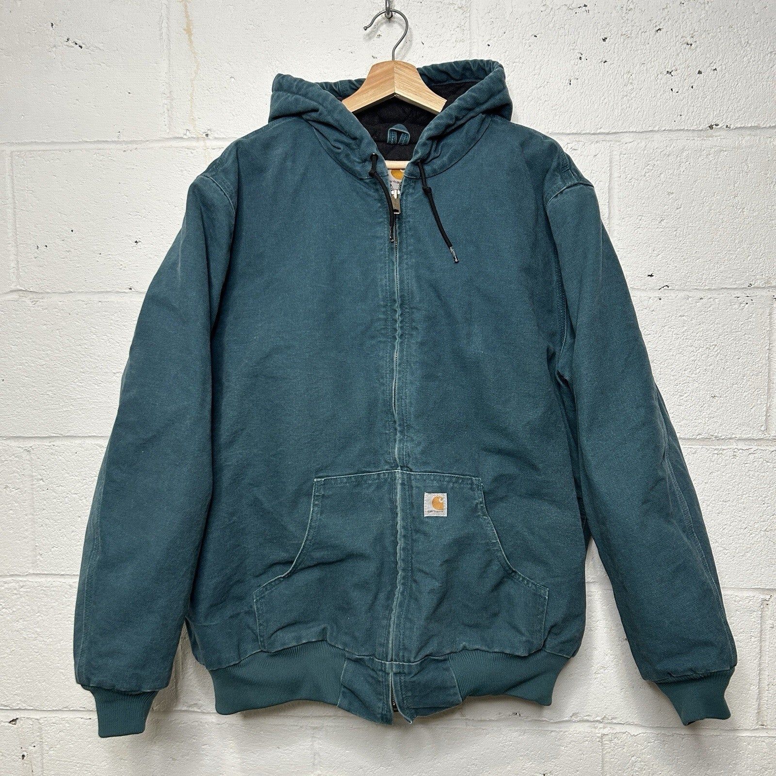 Y2K Carhartt Quilted Hooded Active Jacket “Dark Teal” WJ130-443 Women’s 2XL