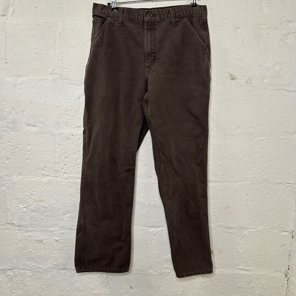 Vintage Carhartt Carpenter Dungaree Fit Work Pants “Dark Brown” B11 DKB 35x32