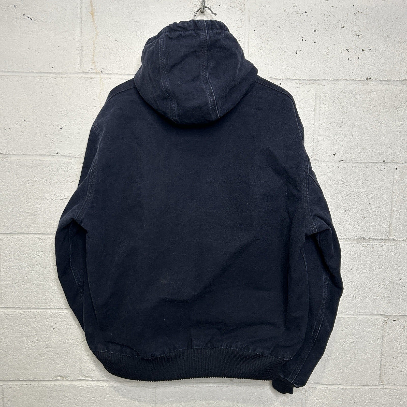 Vintage Carhartt Hooded Active Jacket “Midnight Blue” J130 MDT Men’s Large