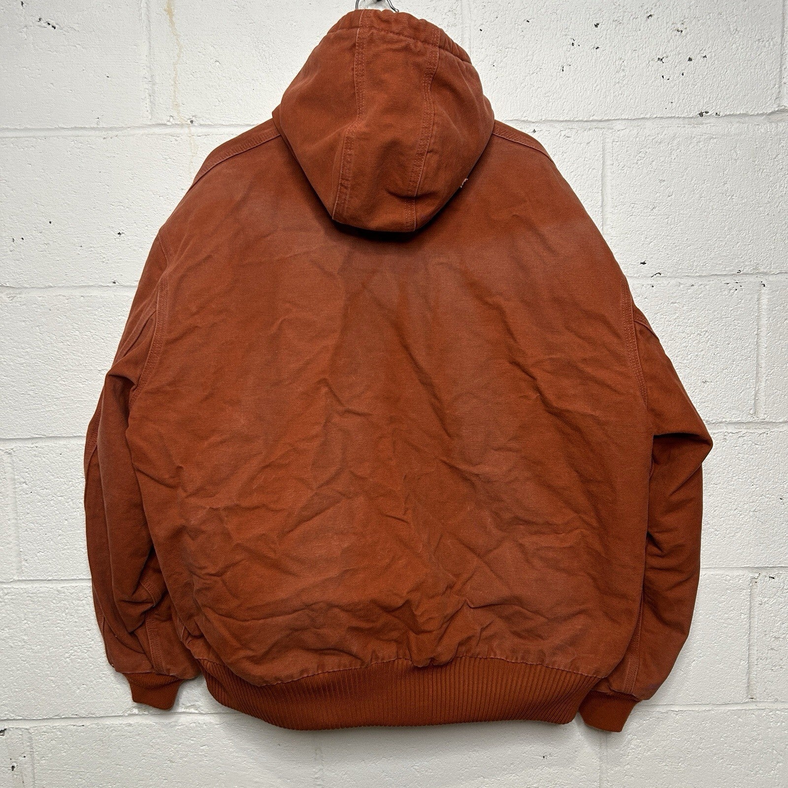 Y2K Carhartt Quilted Hooded Active Jacket “Red Orange” J130 RDO Mens 2XL