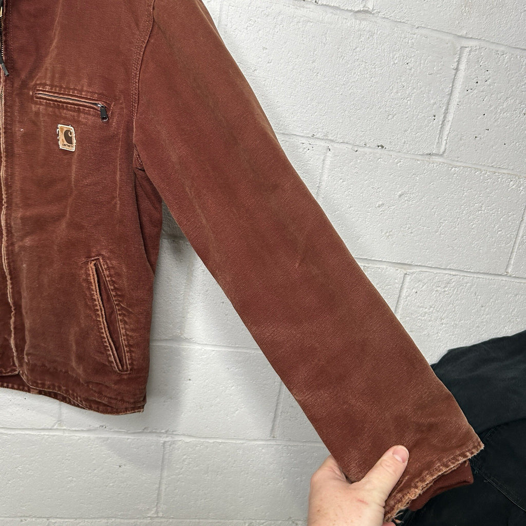 Vintage Carhartt Sherpa-Lined Hooded Detroit  Jacket “Clay” J141 CLY Men’s Small