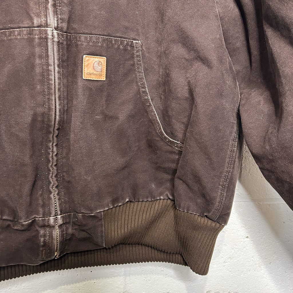 Vintage Carhartt Hooded Active Jacket “Dark Brown” J130 DKB Men’s Large Worn