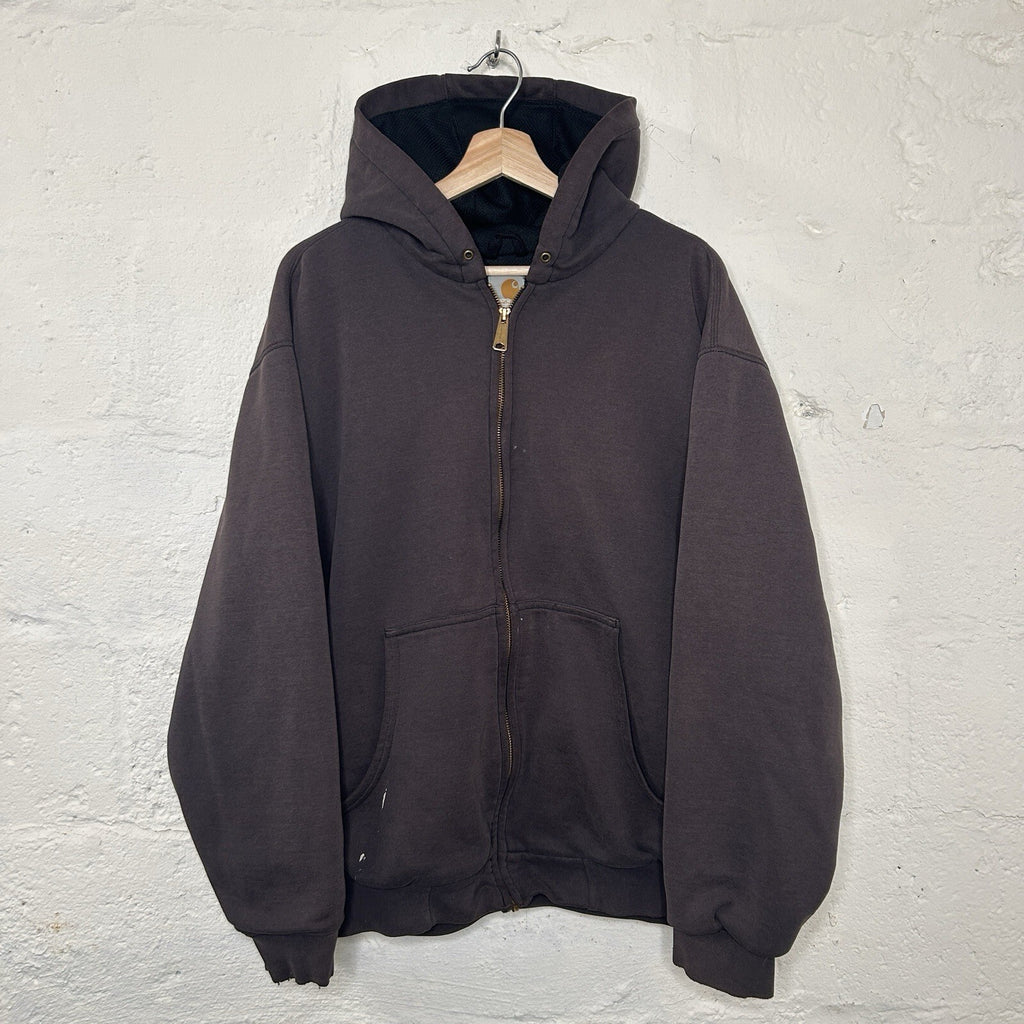 Vintage Faded Carhartt Thermal-Lined Hooded Zip-Up Jacket “Black” J149 Men’s LRG