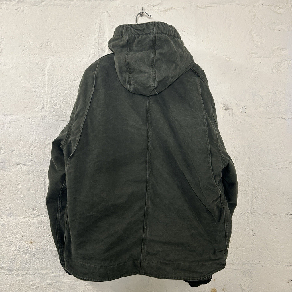 Y2K Carhartt Sandstone Hooded Multi-Pocket Jacket “Moss” J284 MOS Men’s X-Large