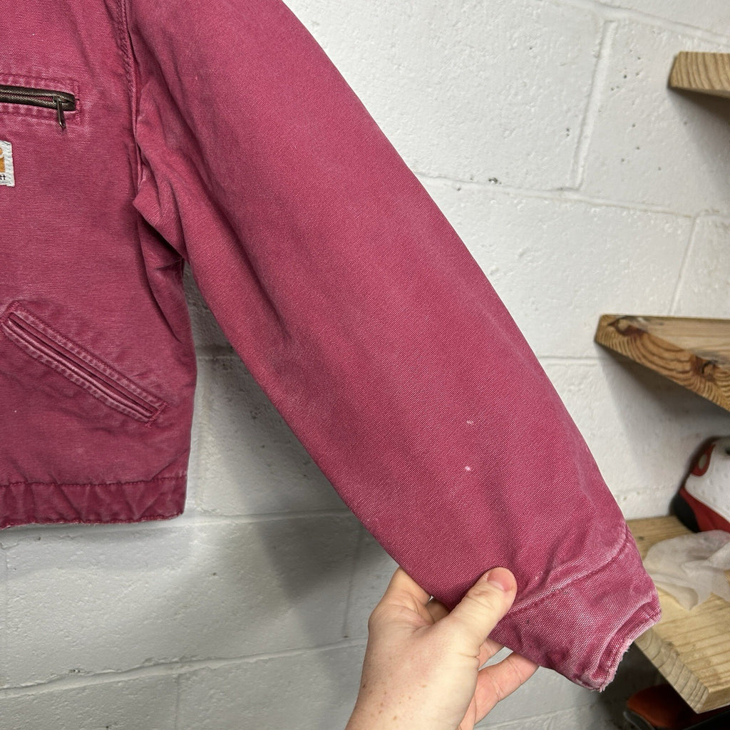 Vintage Carhartt Sherpa-Lined Detroit Jacket “Raspberry” WJ097 RBY Women’s Small