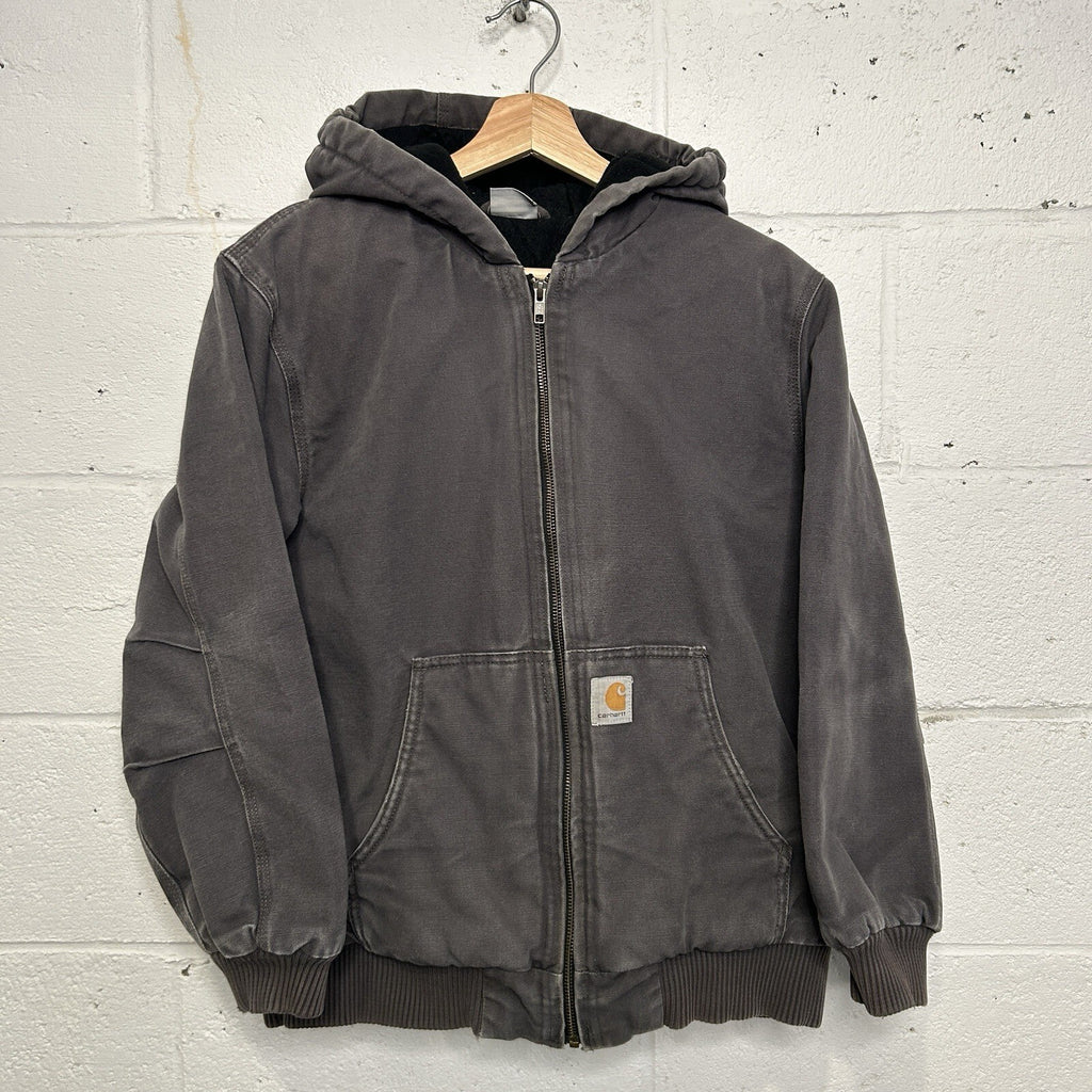 Vintage Carhartt Hooded Active Jacket “Grey” Youth Large/Women’s Extra-Small