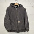 Vintage Carhartt Hooded Active Jacket “Grey” Youth Large/Women’s Extra-Small