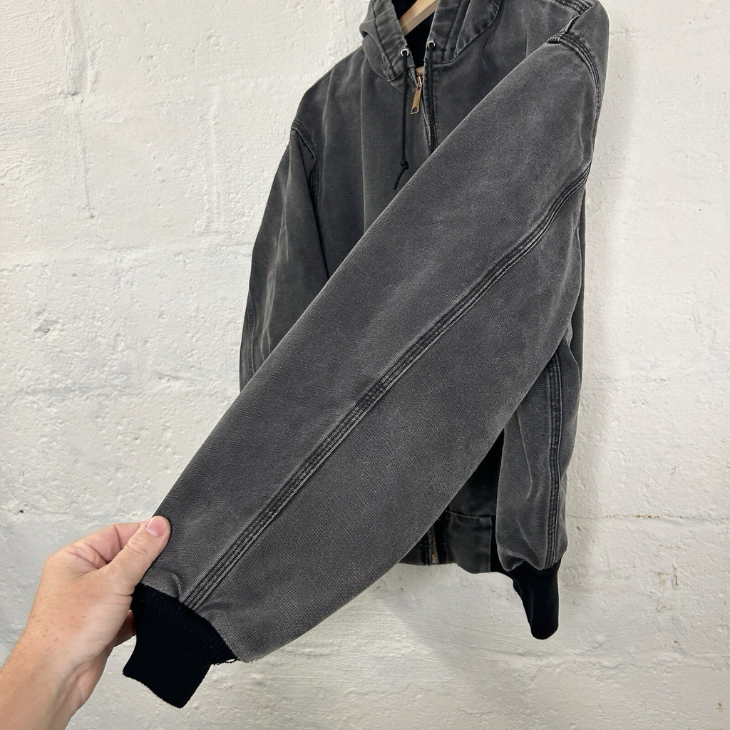 Vintage Faded Carhartt Thermal Hooded Active Jacket “Black” JR105 Men’s Large