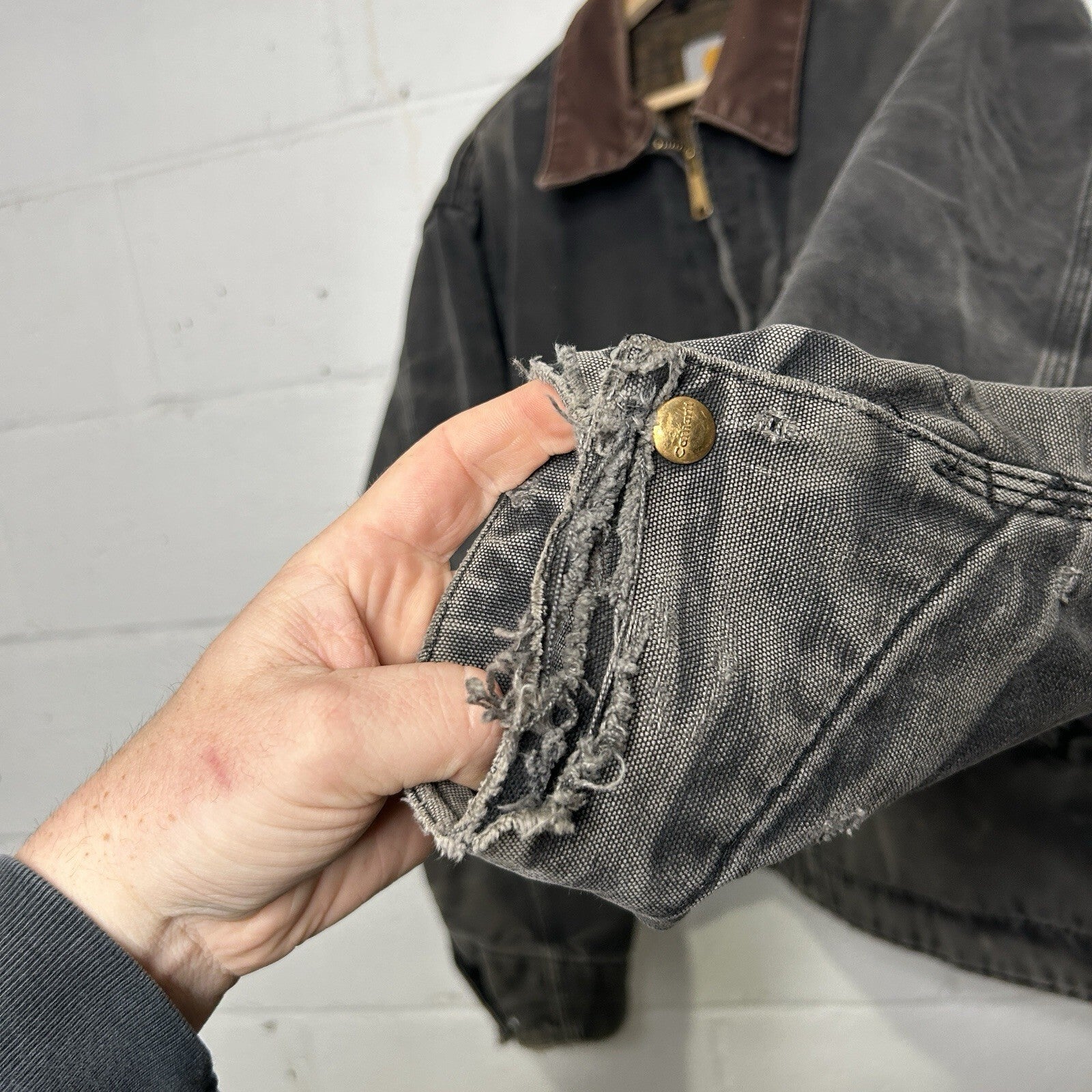 Vintage Distressed Blanketed Carhartt Detroit Jacket “Black” J97 BLK Men’s XL