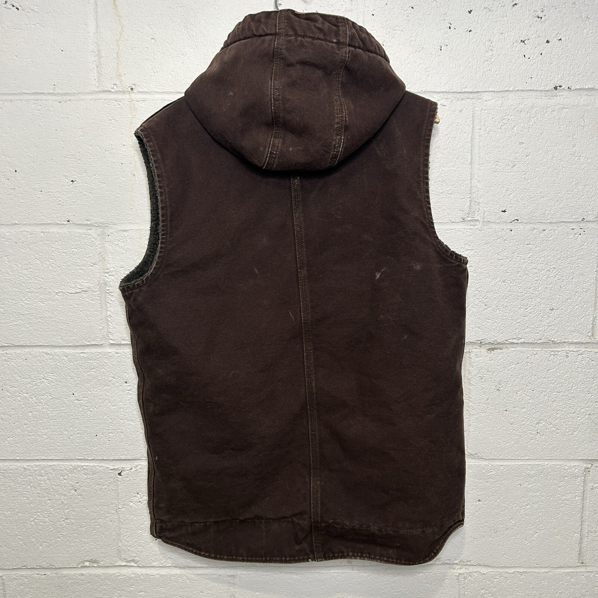 Carhartt Sandstone Sherpa-Lined Hooded Vest “Dark Brown” 100114-201 Men’s Medium