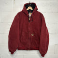 Vintage Carhartt Quilted Hooded Active Jacket “Crimson Red” J130 CRI Men’s Large