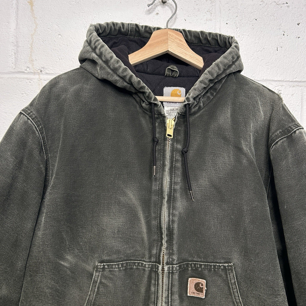 Vintage Carhartt Quilted Hooded Active Jacket “Moss Green” J130 MOS Men’s Large
