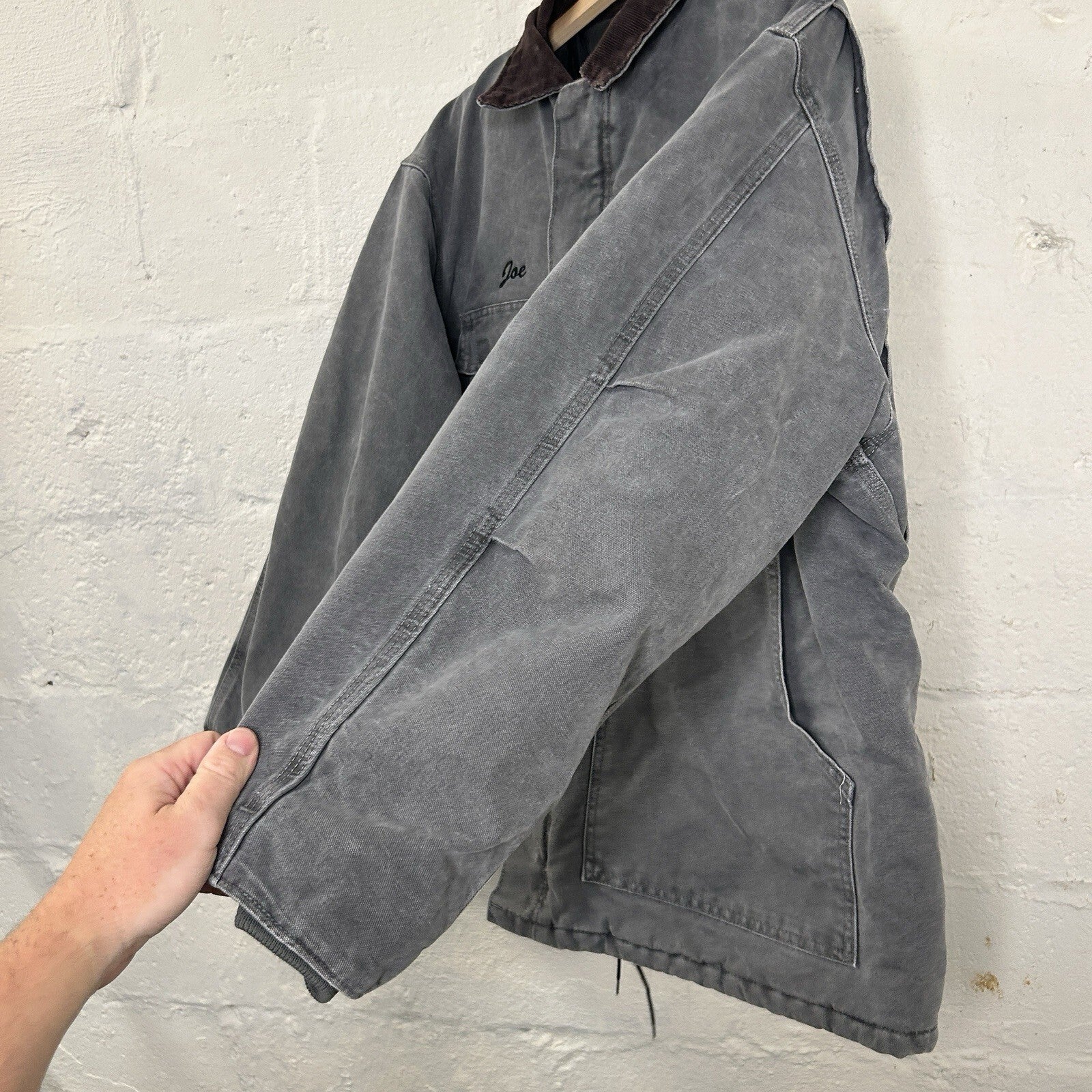 Vintage Carhartt Quilted Arctic Chore Jacket “Cement Grey” C26 CMT Men’s X-Large