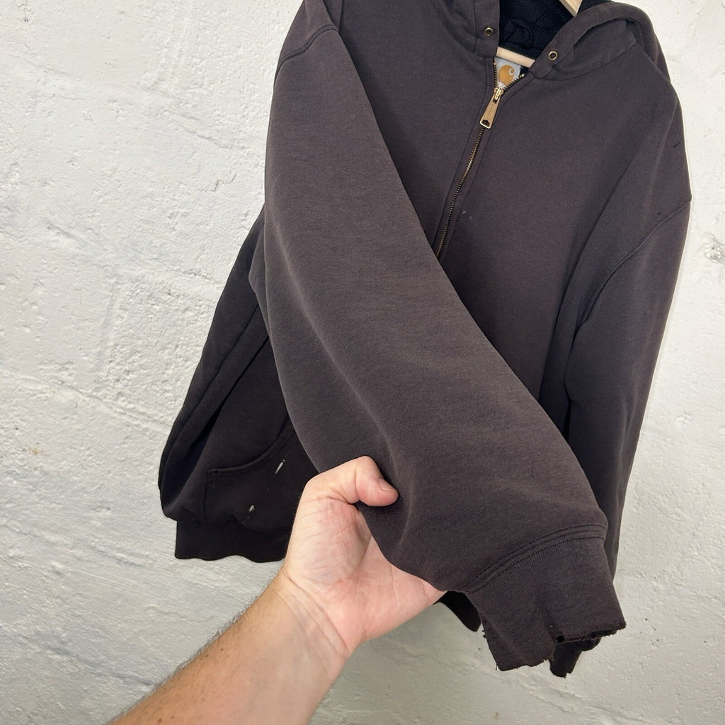 Vintage Faded Carhartt Thermal-Lined Hooded Zip-Up Jacket “Black” J149 Men’s LRG