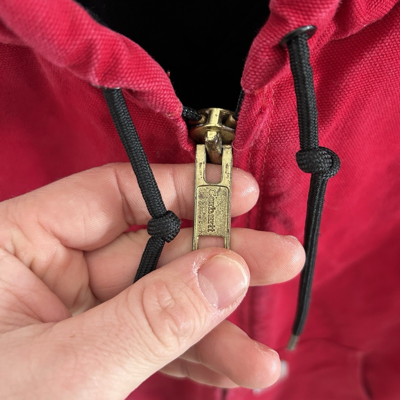 Vintage Carhartt Quilted Hooded Active Jacket “Red” J04 RED Men’s Large