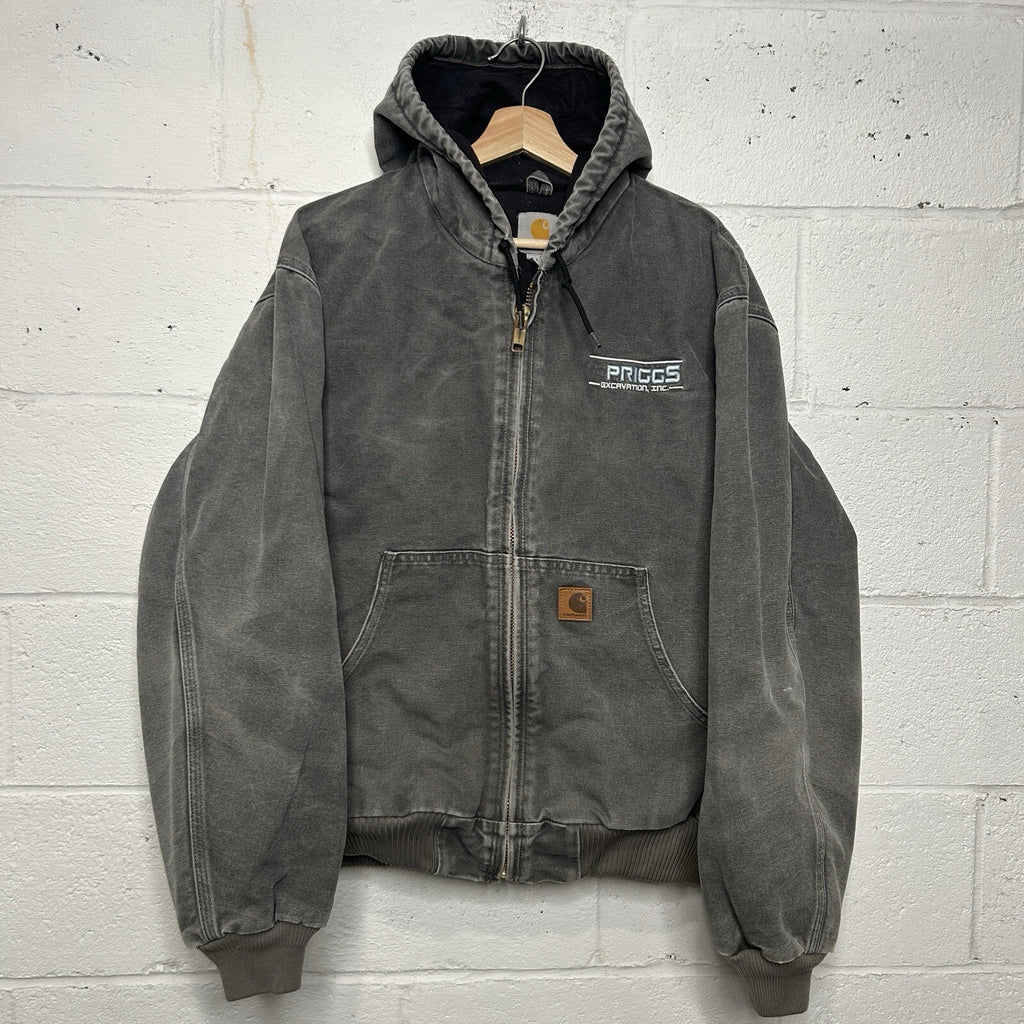 Vintage Carhartt Quilted Hooded Active Jacket “Gravel Grey” J130 GVL Men’s Large