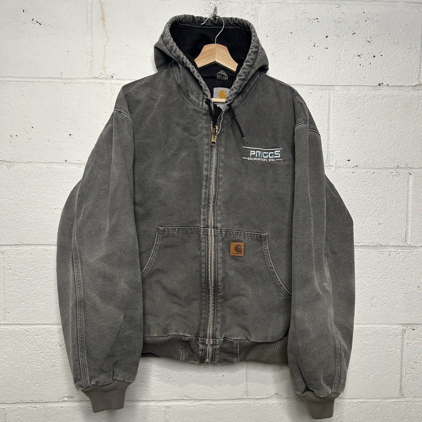 Vintage Carhartt Quilted Hooded Active Jacket “Gravel Grey” J130 GVL Men’s Large