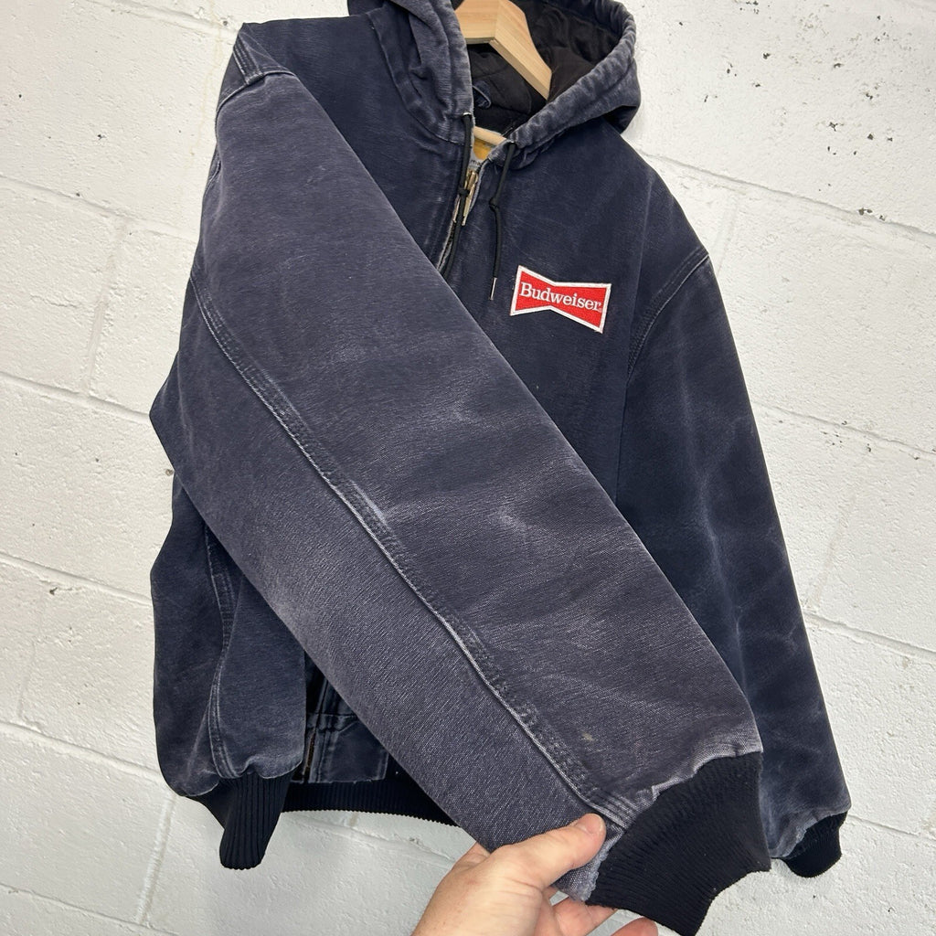 Vintage Carhartt Hooded Active Jacket “Midnight Blue” J130 MDT Men’s Large