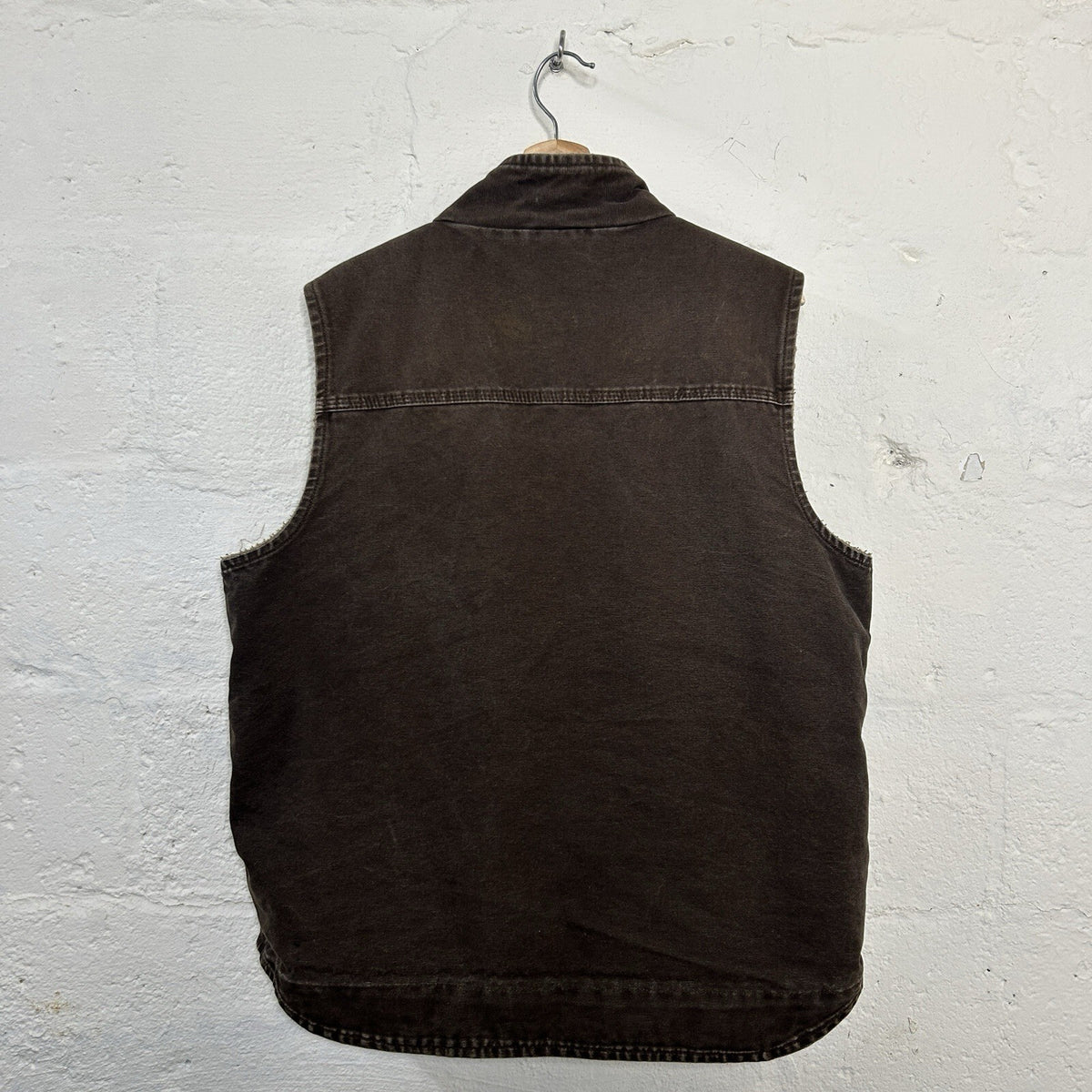 Y2K Carhartt Sherpa-Lined Mock-Neck Vest “Dark Brown” V33 DKB Men’s Large