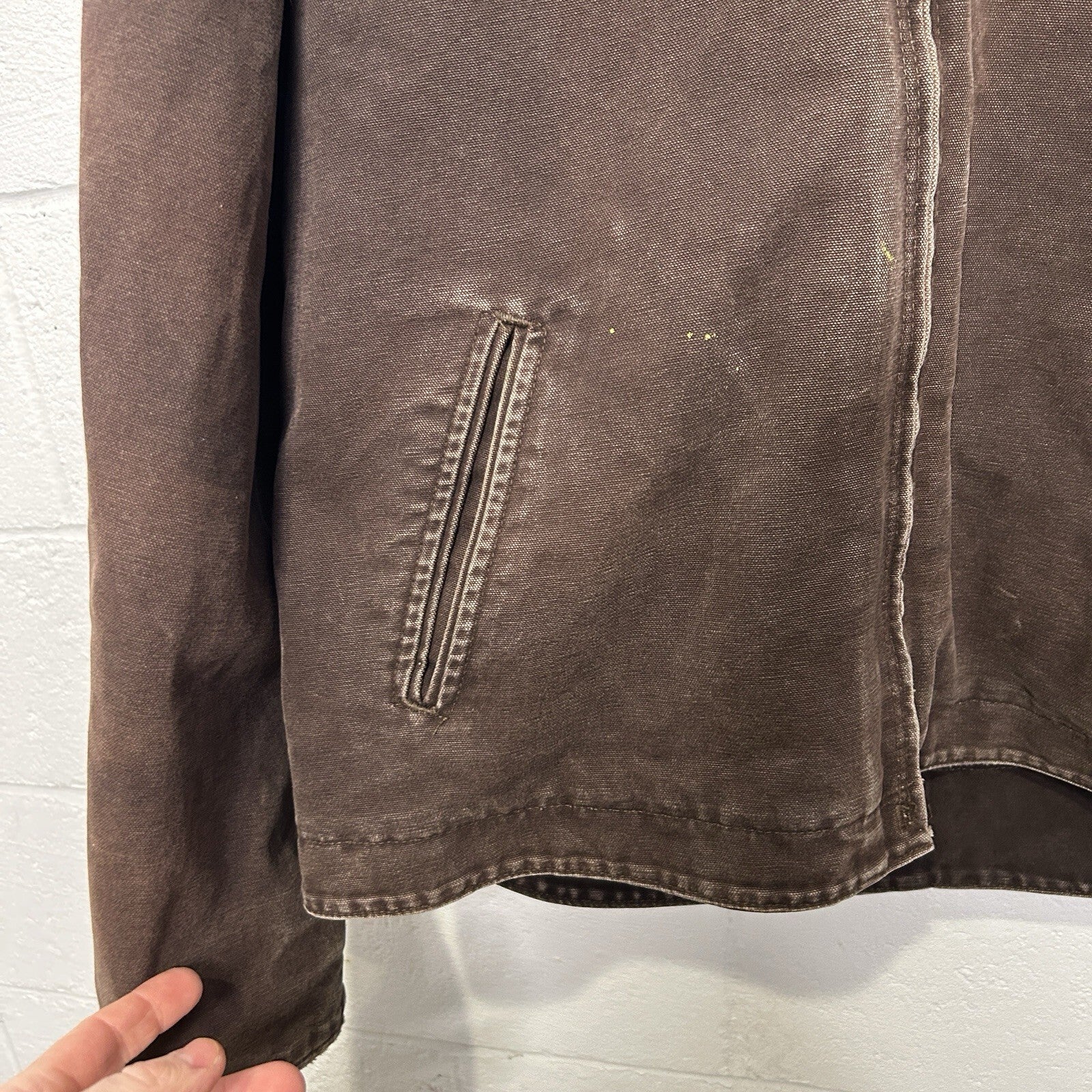 Vintage Carhartt Sherpa-Lined Hooded Detroit Jacket “Dark Brown” J141 DKB