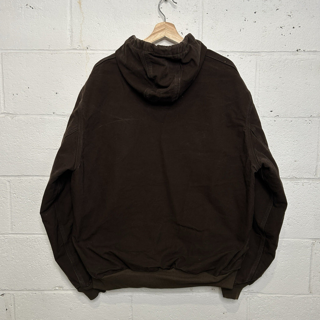 Vintage Carhartt Fleece-Lined Hooded Jacket “Dark Brown” J158 DKB Men's X-Large