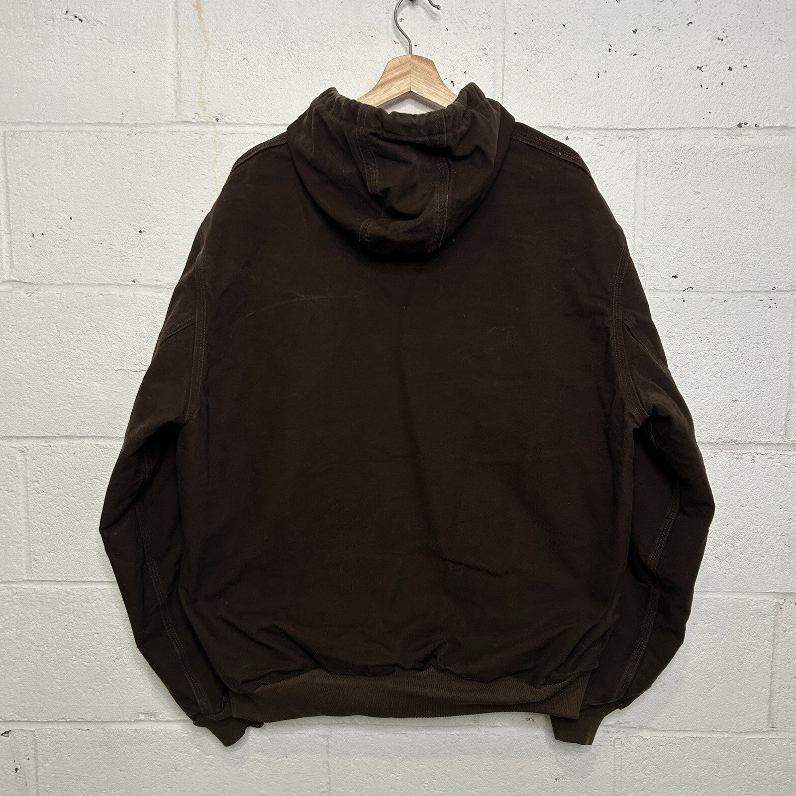 Vintage Carhartt Fleece-Lined Hooded Jacket “Dark Brown” J158 DKB Men's X-Large