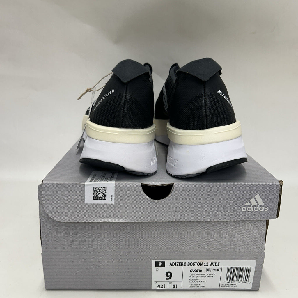 Adidas Adizero Boston 11 Wide Running Shoes “Black White” GV9630 Men’s 9 New