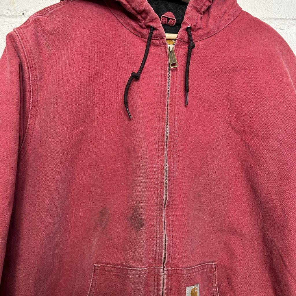 Y2K Carhartt Quilted Hooded Jacket “Crabapple Pink” WJ130 624 Women’s 2XL