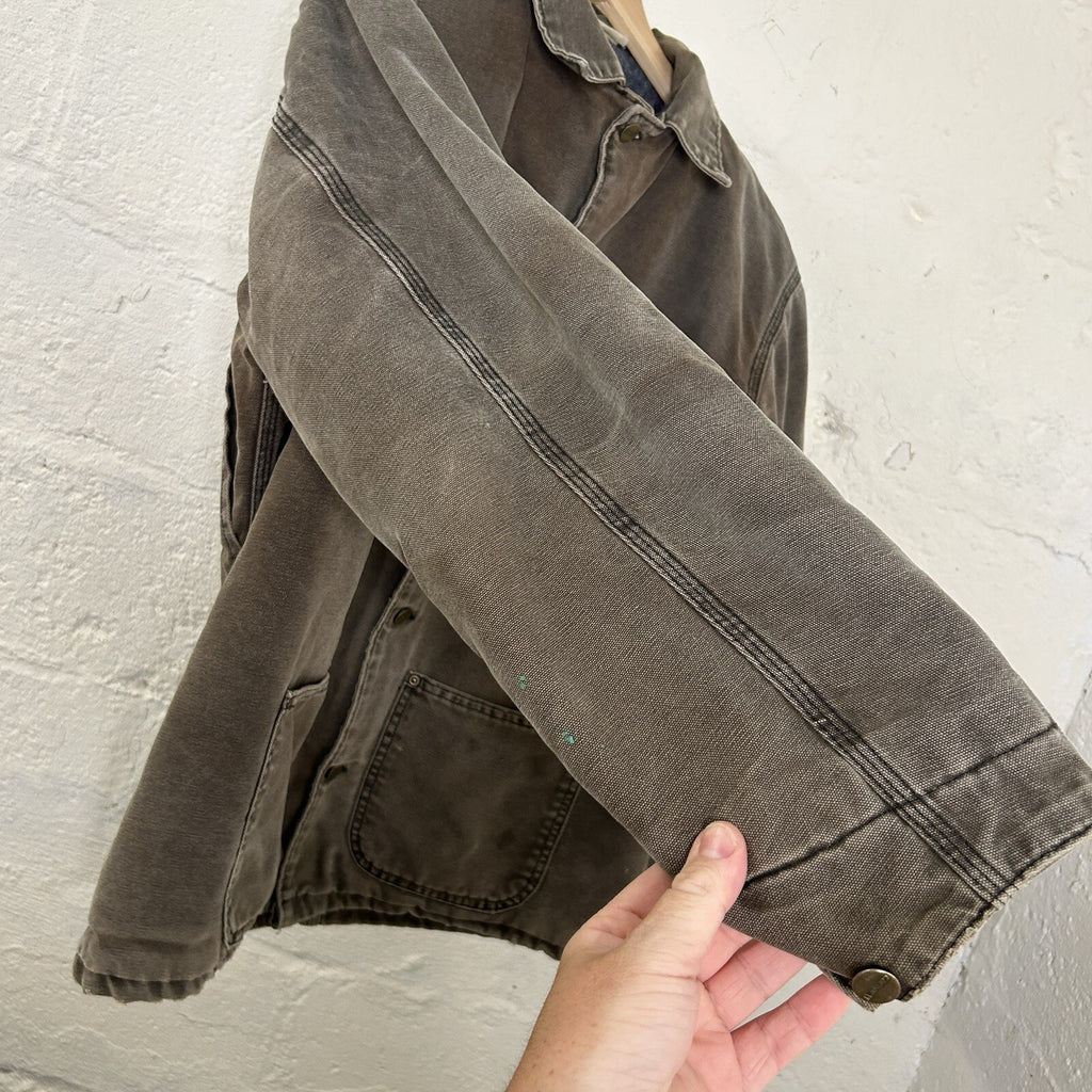 Vintage Faded Carhartt Blanket-Lined Chore Coat “Chestnut” CB182 Men’s Large