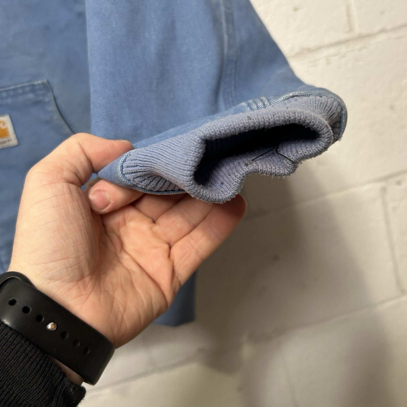 Vintage Carhartt Hooded Active Jacket “French Blue” WJ130 FHB Women’s Medium