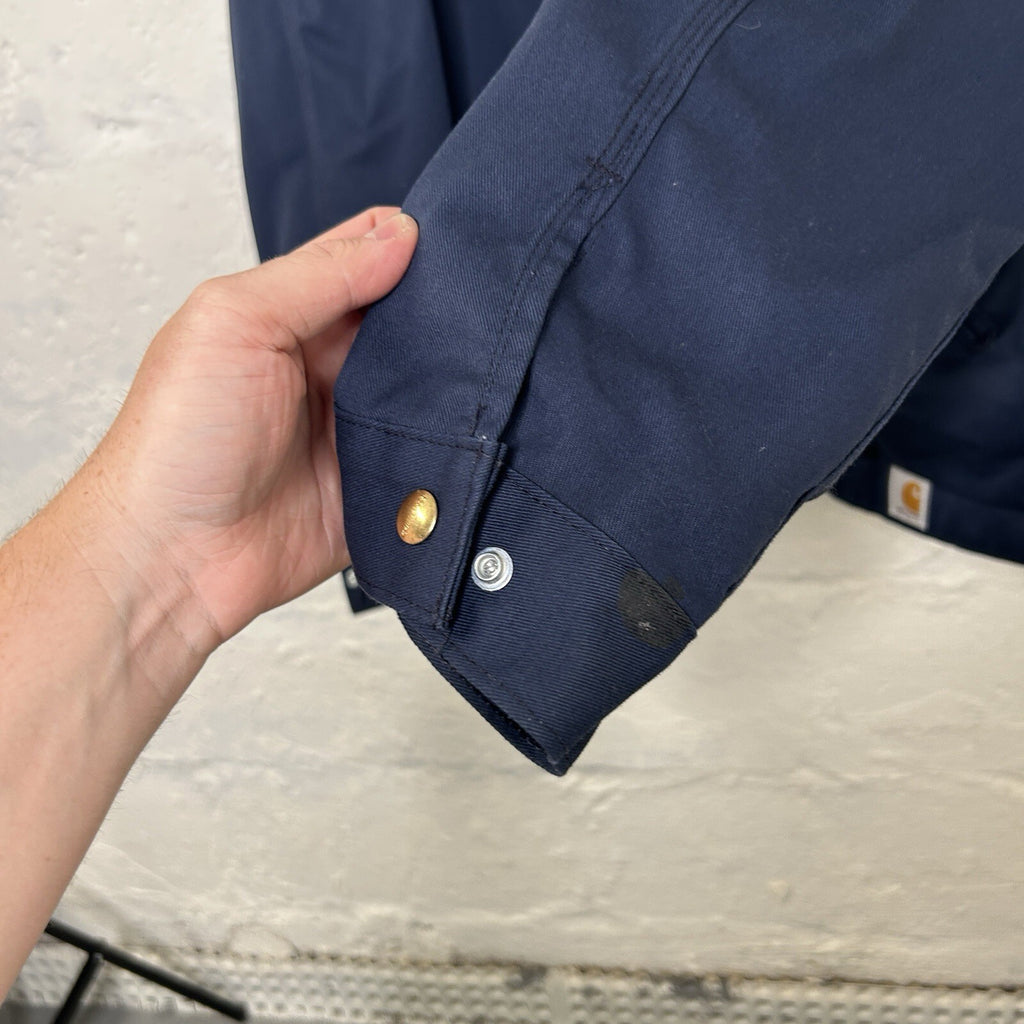 Y2K Carhartt Twill Quilt-Lined Detroit Jacket “Navy Blue” J293 NVY Men’s Large