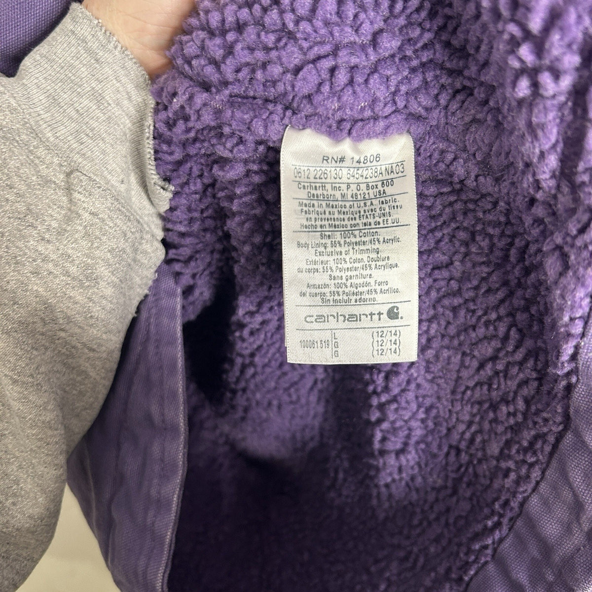 Carhartt Sandstone Sherpa-Lined Hooded Vest “Grape Purple”