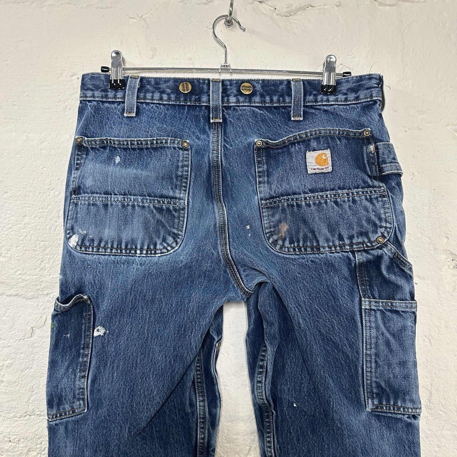 Thrashed Paint Splattered Carhartt DoubleKnee Logger Denim