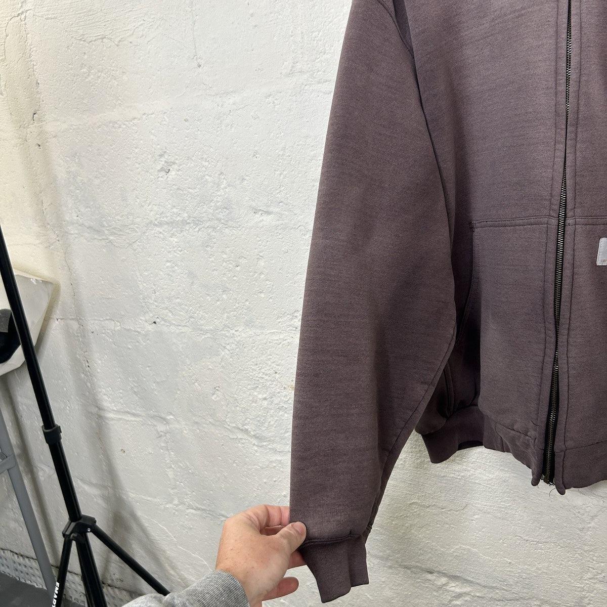 Vintage Faded Carhartt Thermal-Lined Hooded Zip-Up Jacket “Black”