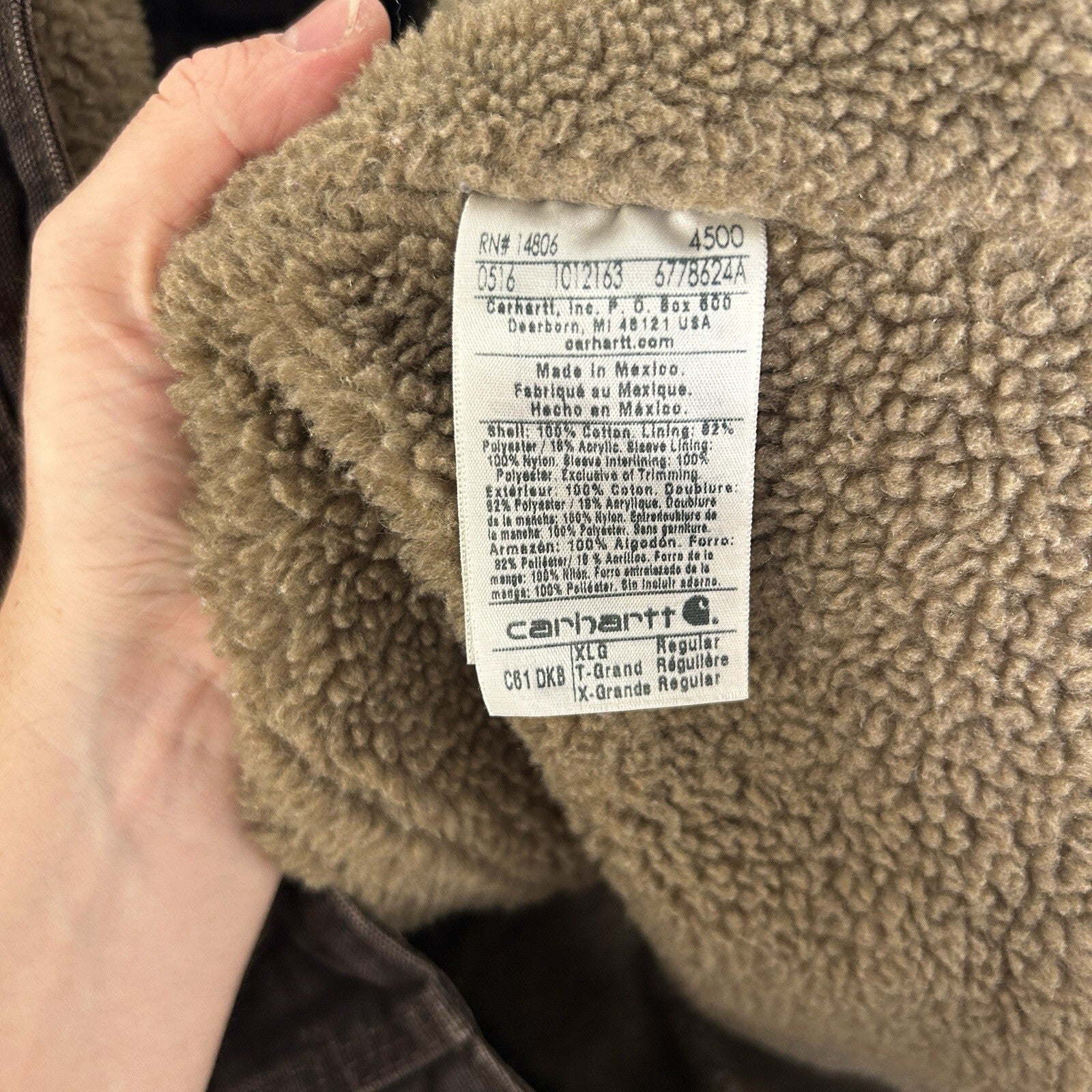 Vintage Carhartt Sherpa-Lined Ridge Jacket “Dark Brown” C61 DKB Men’s X-Large