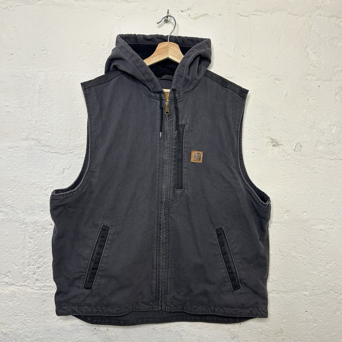 Carhartt Fleece-Lined Knoxville Hooded Vest “Shadow Grey” 101687-029 Men’s L