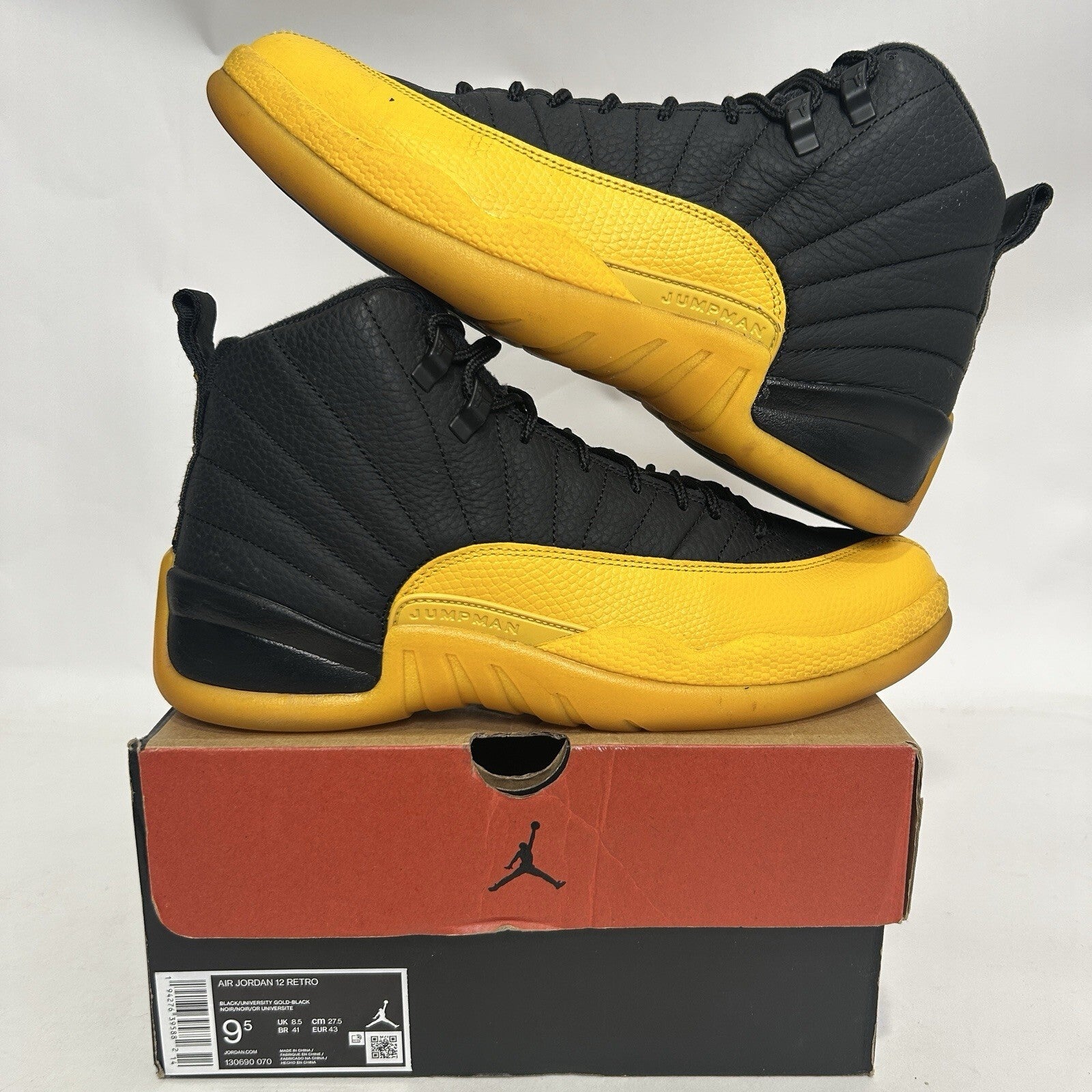 Nike Air Jordan 12 Retro “University Gold/Yellow Black” (130690-070) Men’s 9.5