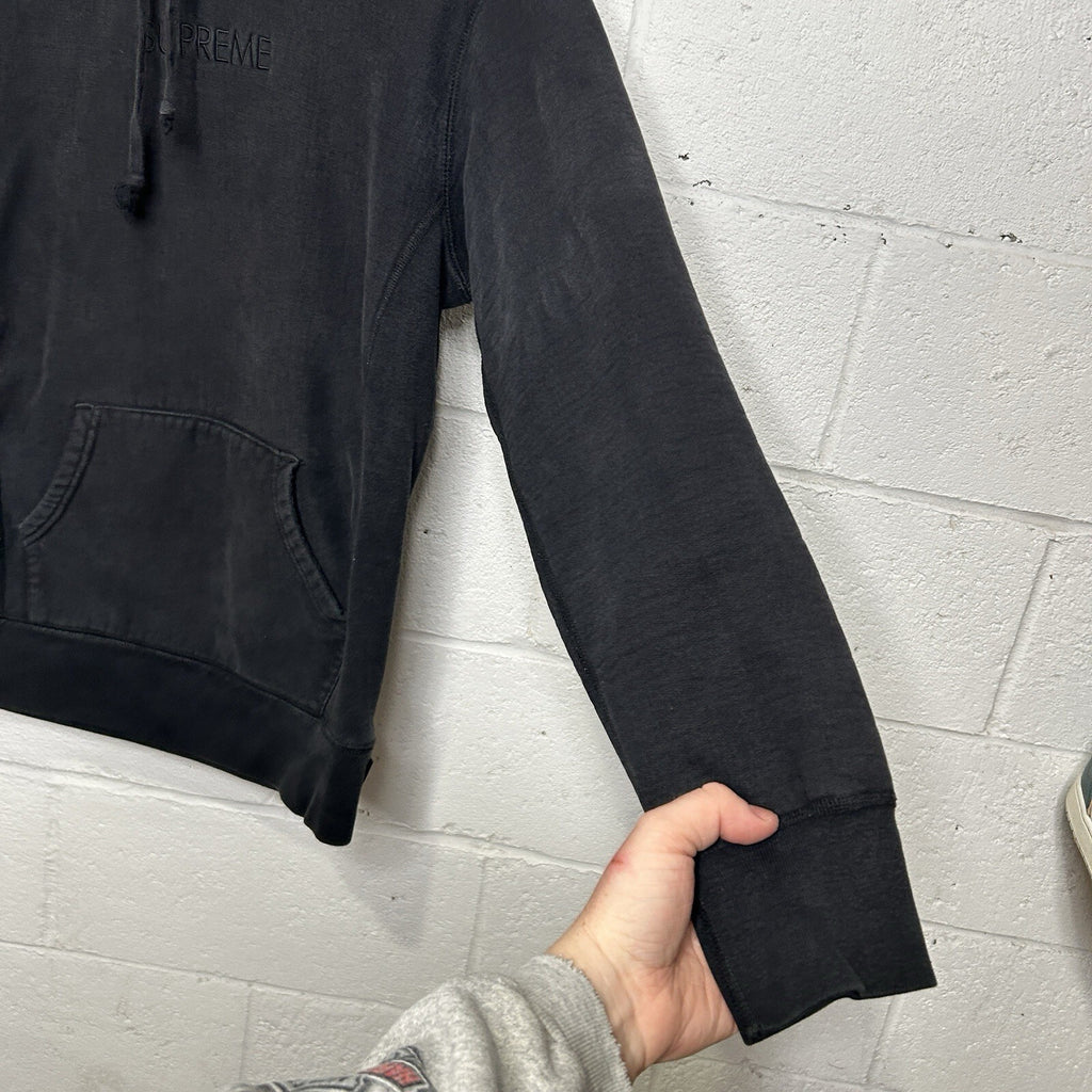 Supreme Tonal Logo Hooded Sweatshirt Hoodie “Black” Men’s Medium Worn