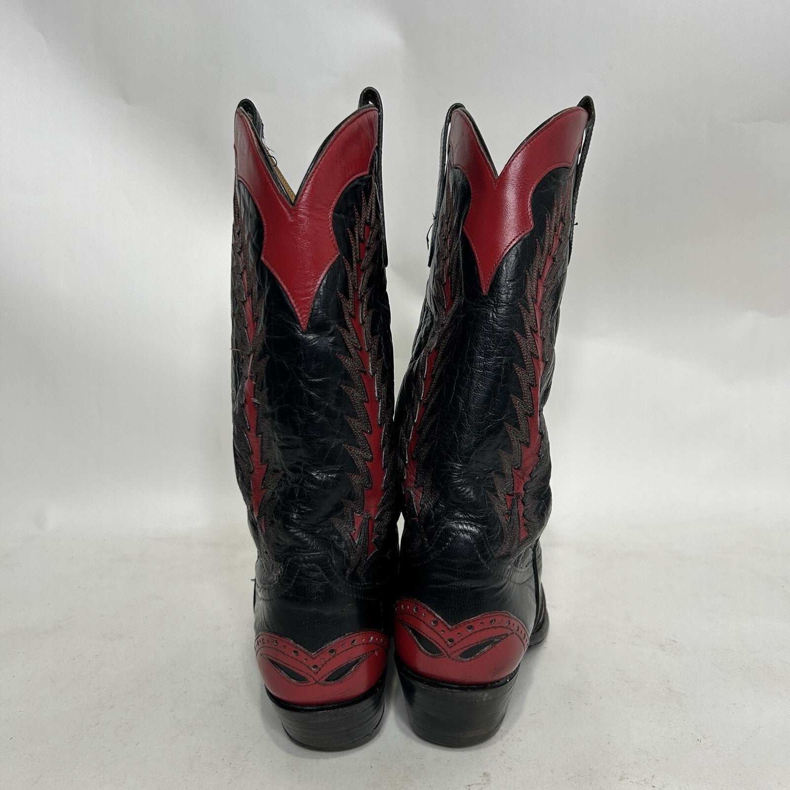 Tony Lama Classic 3866 Firewalker Cowboy Boots “Black Red” Men’s 8EE