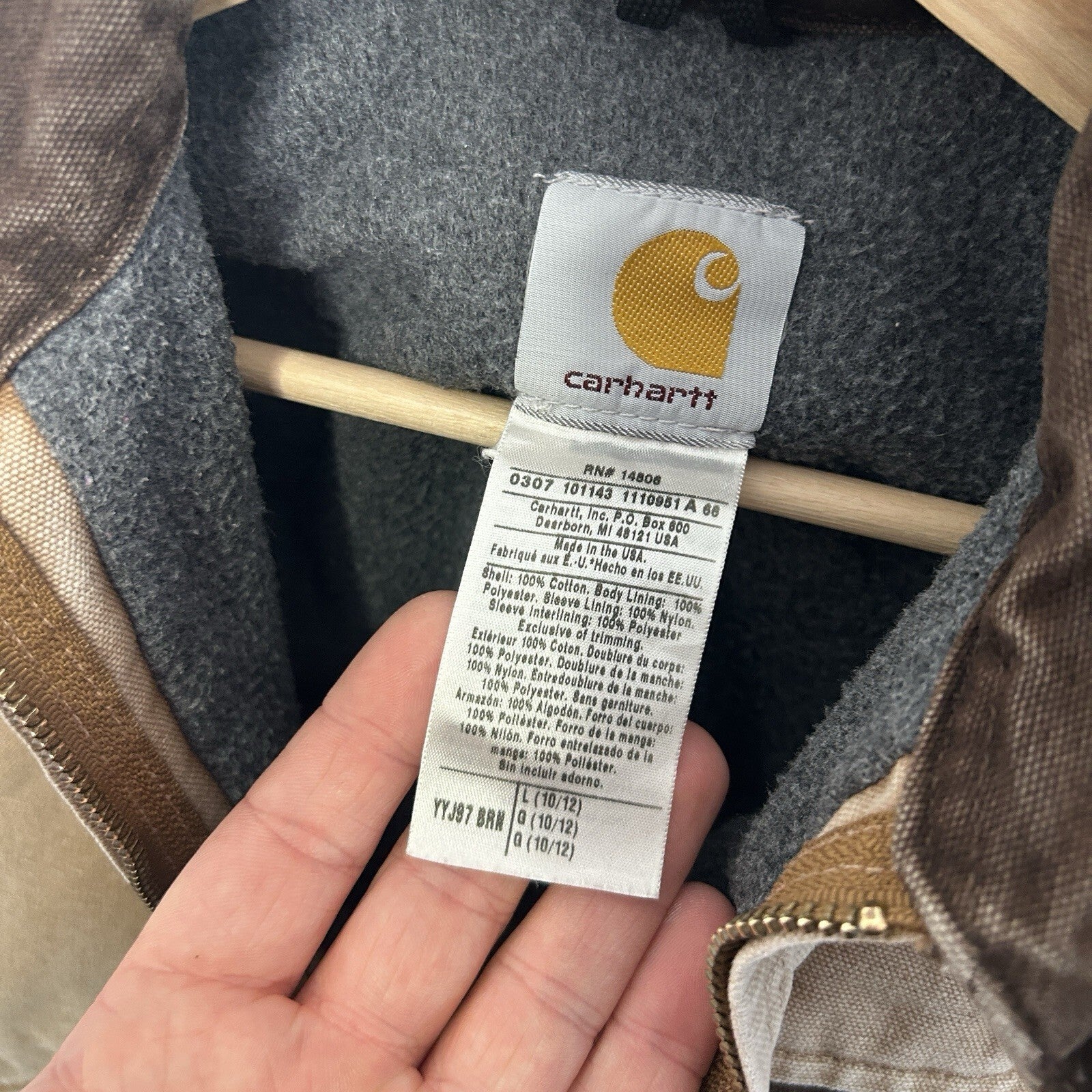 Y2K Carhartt Sherpa-Lined Detroit Jacket “Brown” YYJ97 BRN Youth L/Women’s XS