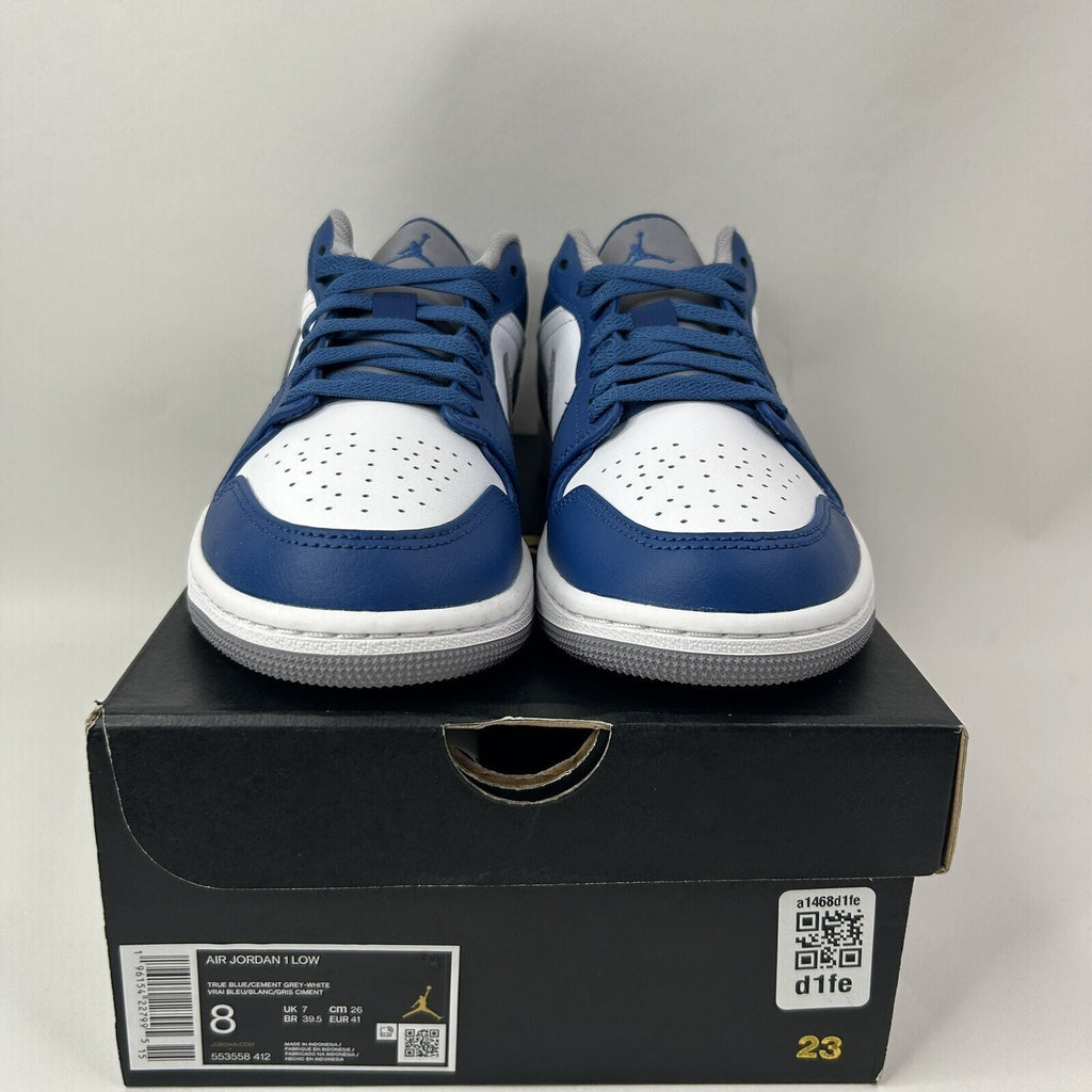 Nike Air Jordan 1 Retro Low “True Blue/Cement Grey” 553558-412 Men’s 8 New
