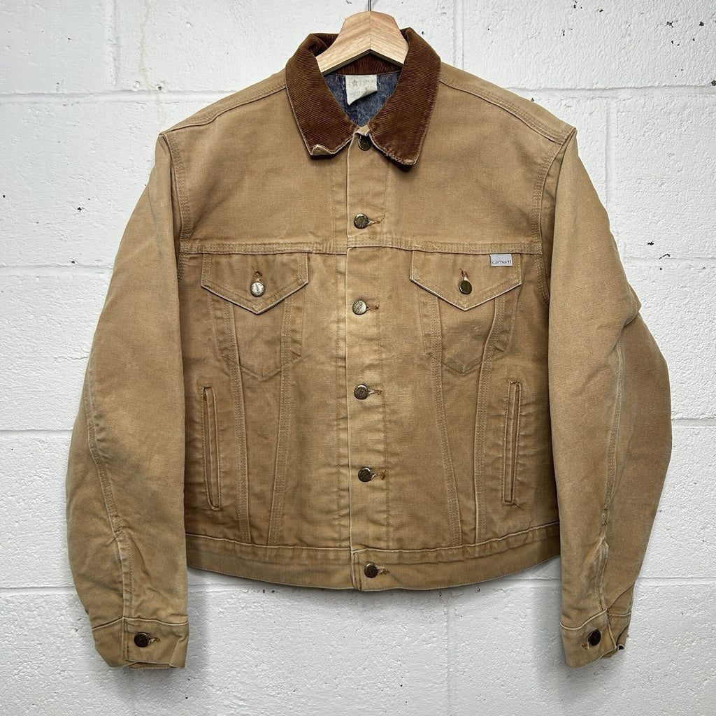 Vintage 100 Year Carhartt Blanket-Lined Trucker Jacket “Tan"