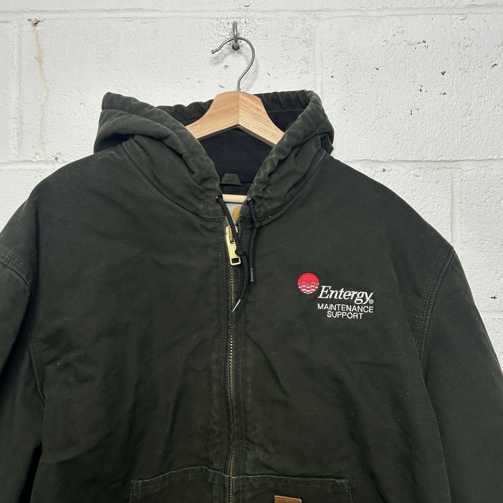 Vintage Carhartt Quilted Hooded Active Jacket “Moss” J130 MOS Men’s X-Large
