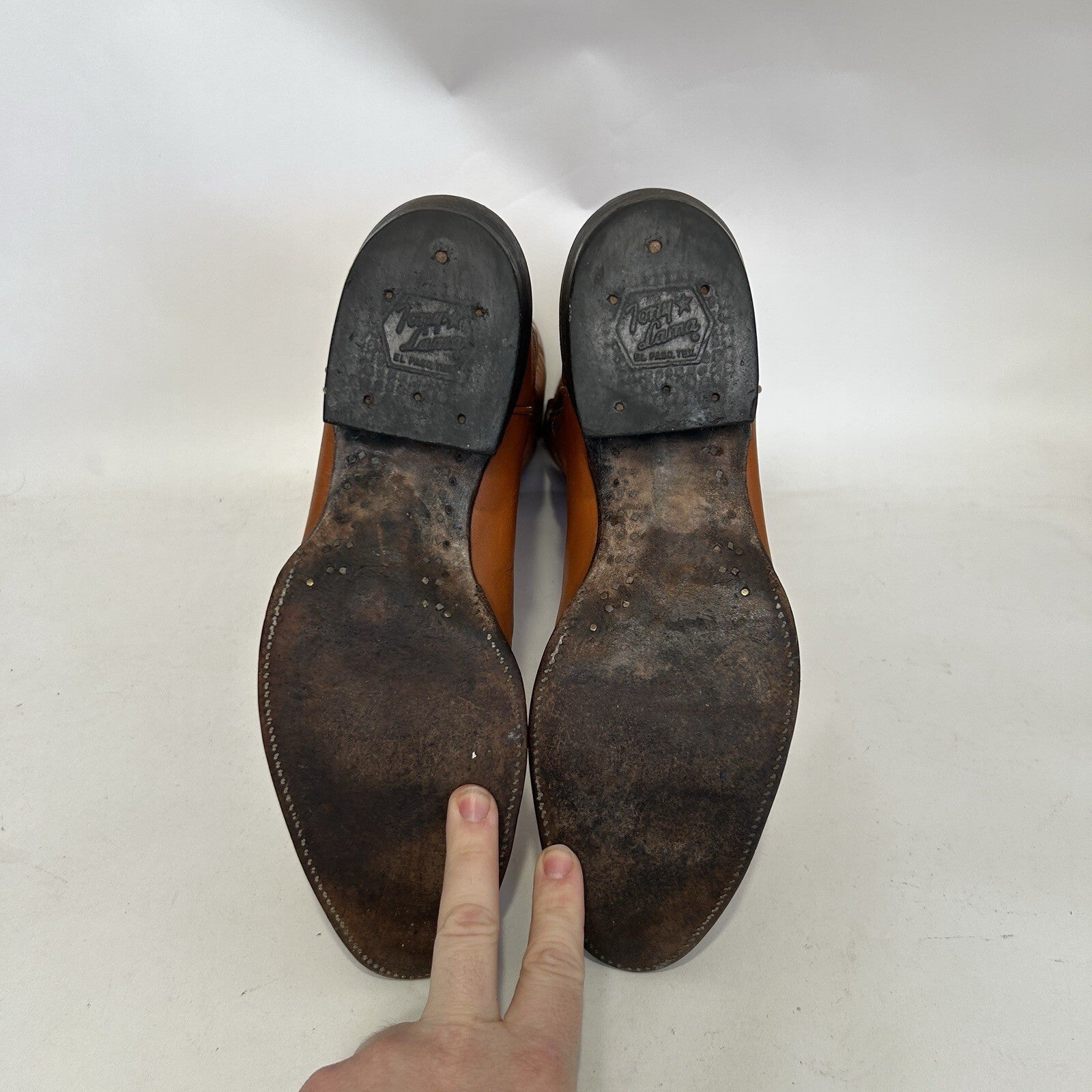 Vintage Western Tony Lama Cowboy Boots “Tan Brown” Men’s 10.5D Black Label