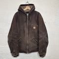 Faded Carhartt Sherpa-Lined Hooded Detroit Jacket “Dark Brown” J141 DKB Men’s L
