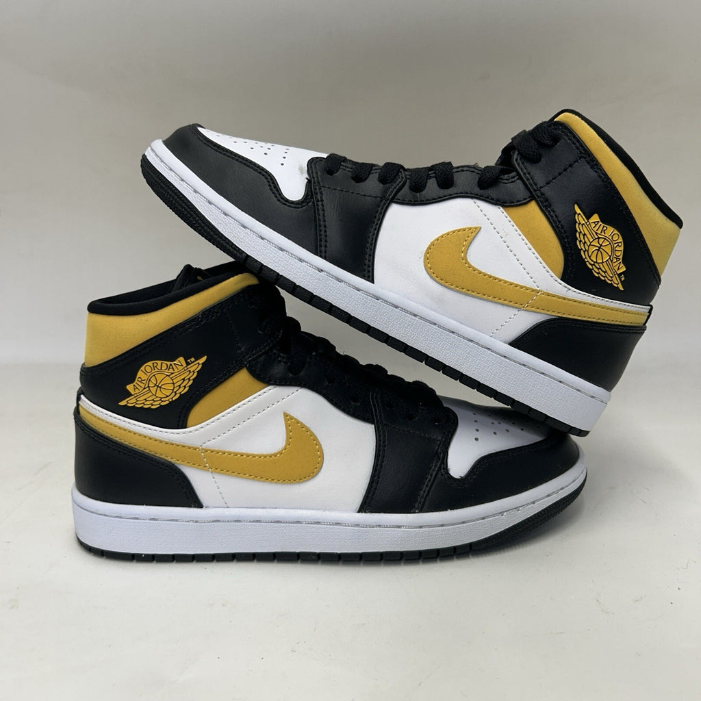 Nike Jordan 1 Mid Retro “Pollen/Yellow Black White” 554724-177 Men’s 8 Worn